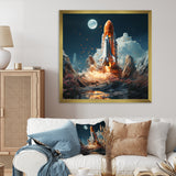 Rocketship Cosmic Odyssey - Rocketship Canvas Wall Art