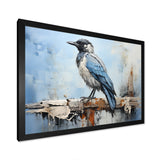 Grey And Blue Majestic Bird - Bird Framed Canvas Art