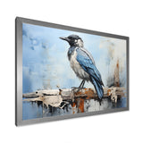 Grey And Blue Majestic Bird - Bird Framed Canvas Art