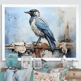 Grey And Blue Majestic Bird - Bird Framed Canvas Art