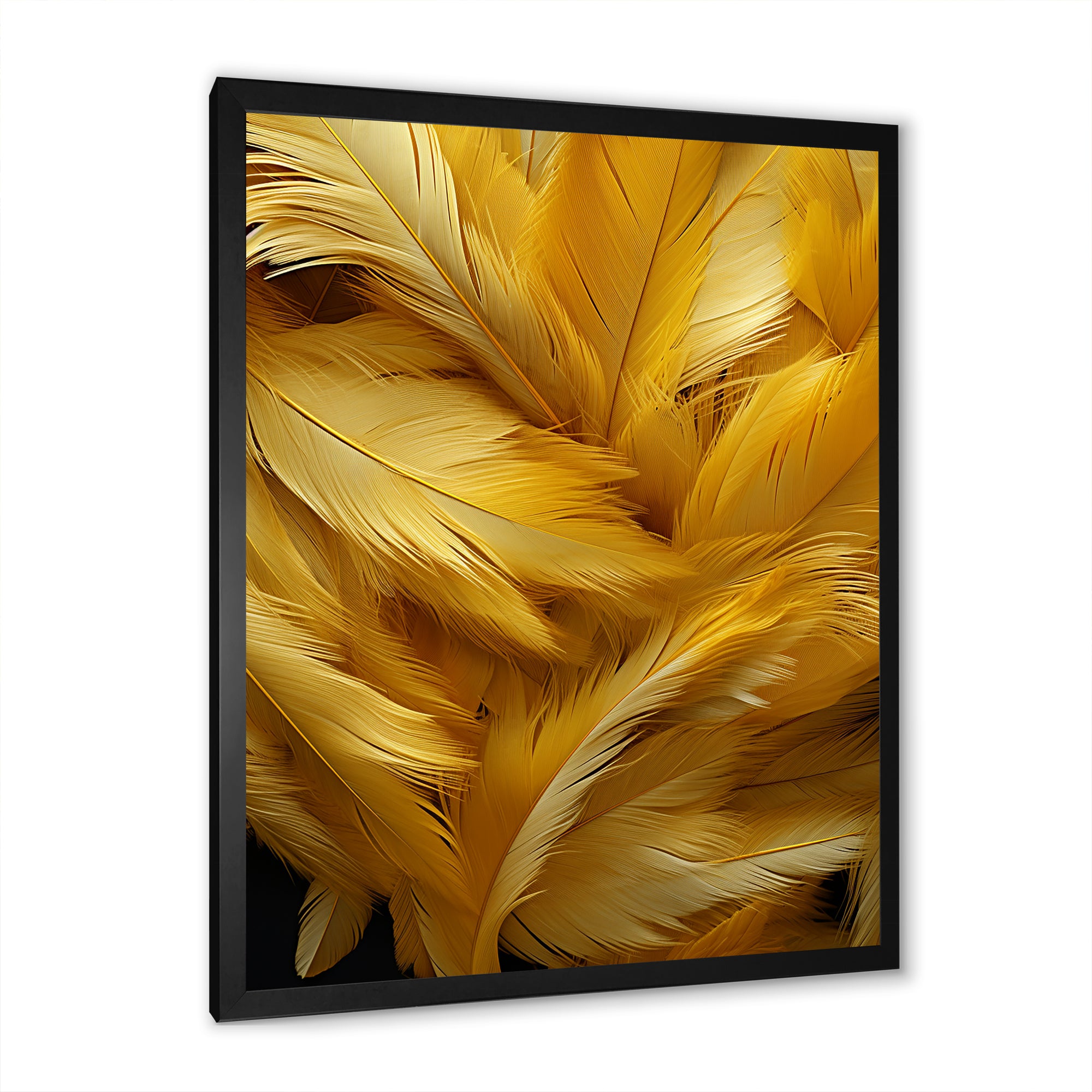 Golden Feather Grin - Feathers Wall Decor