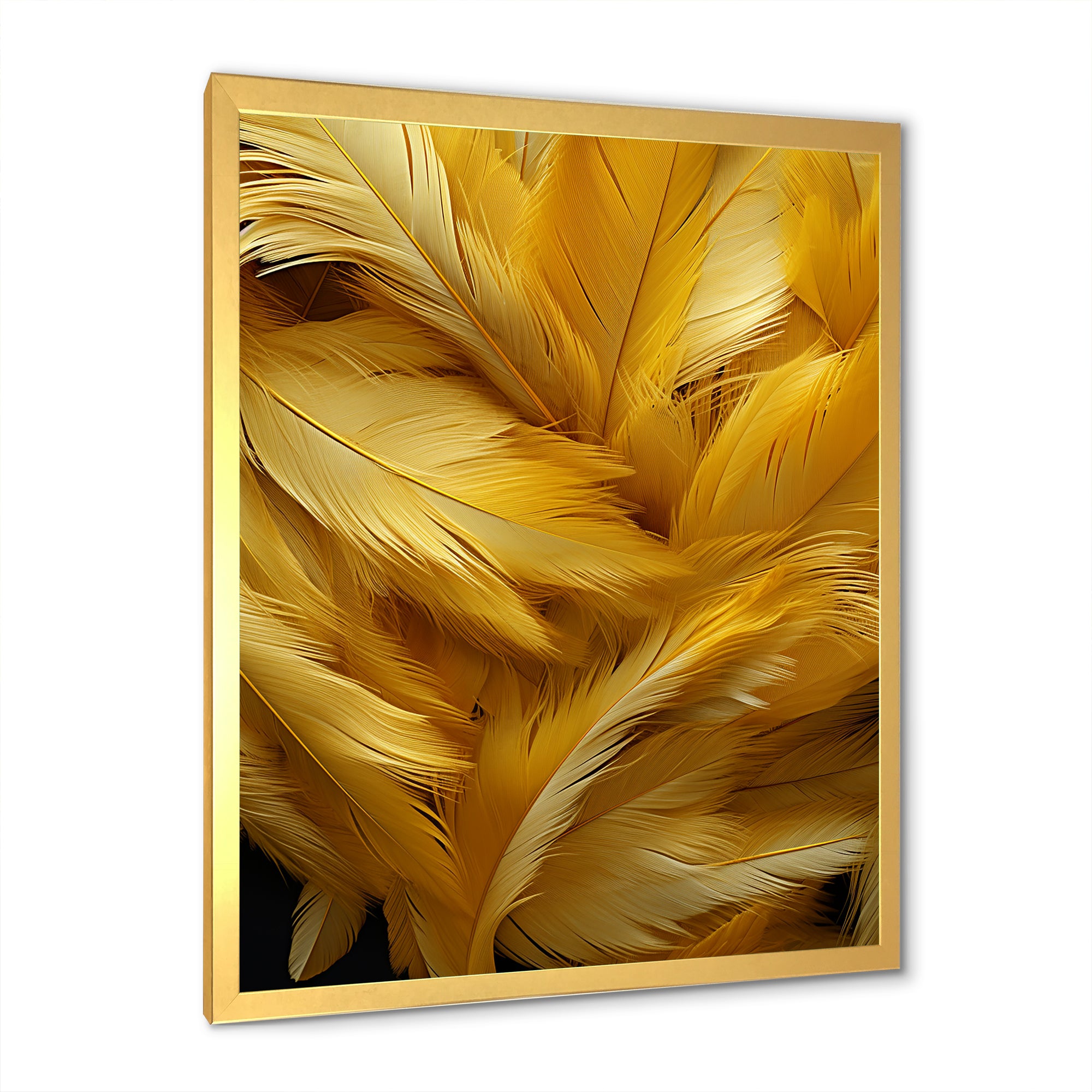 Golden Feather Grin - Feathers Wall Decor