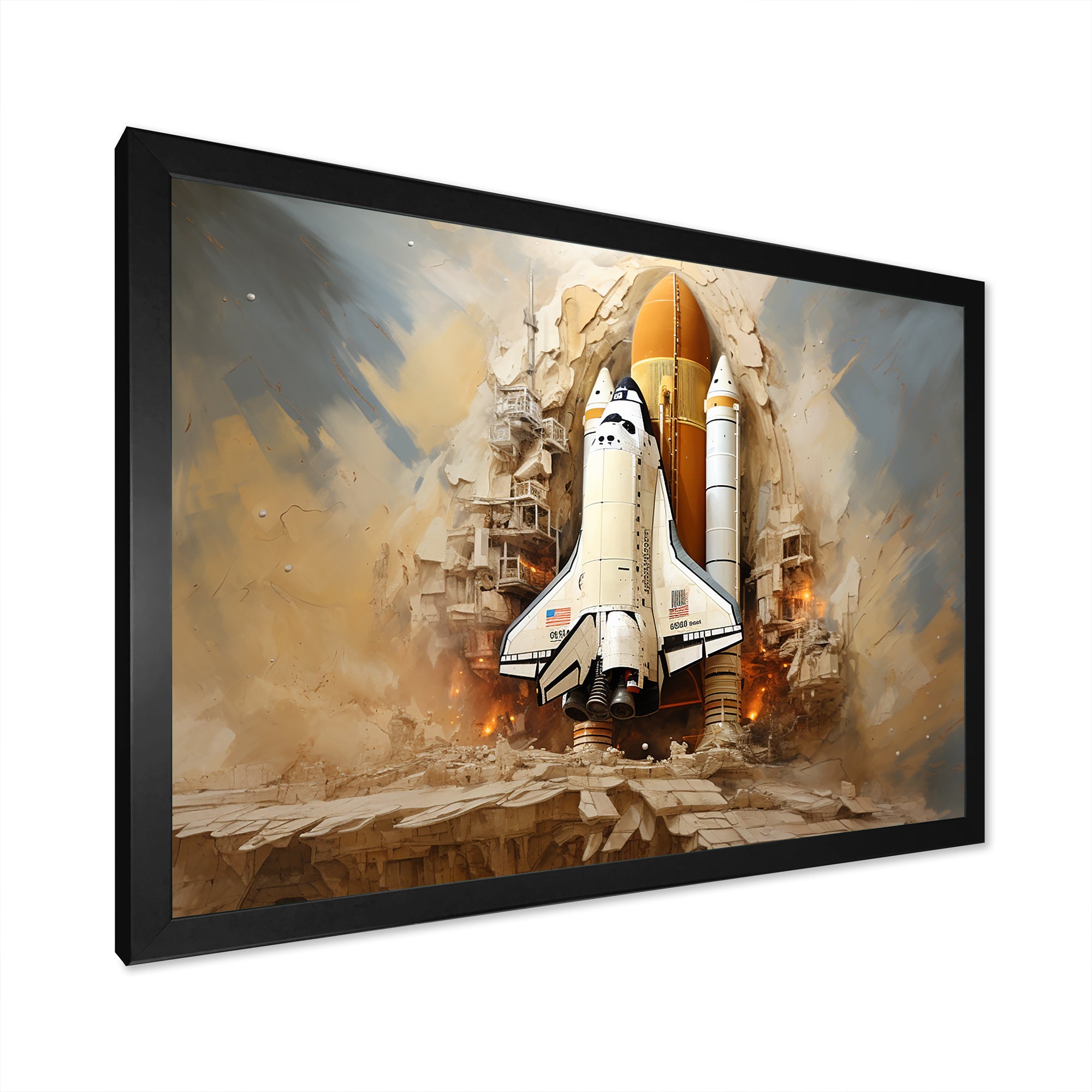 Abstract Space Shuttle Launch - Space Shuttle Canvas Wall Art