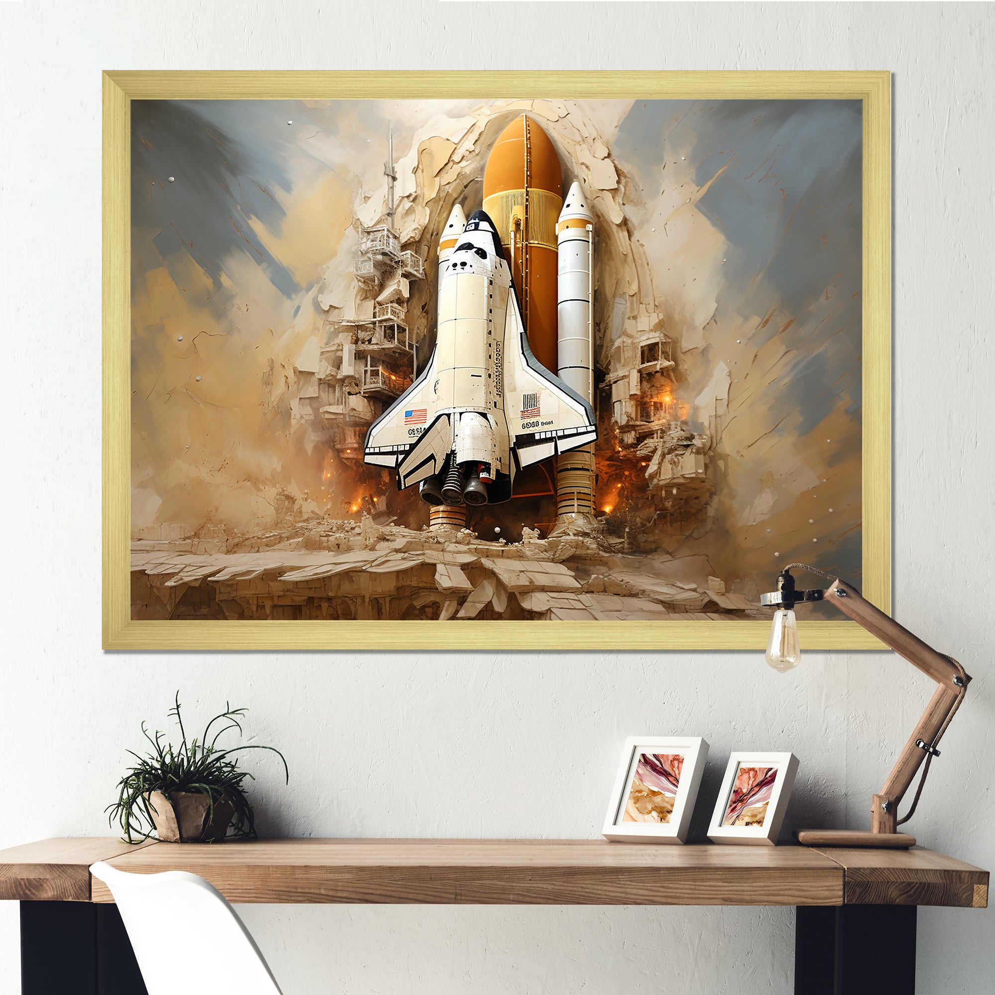 Abstract Space Shuttle Launch - Space Shuttle Canvas Wall Art