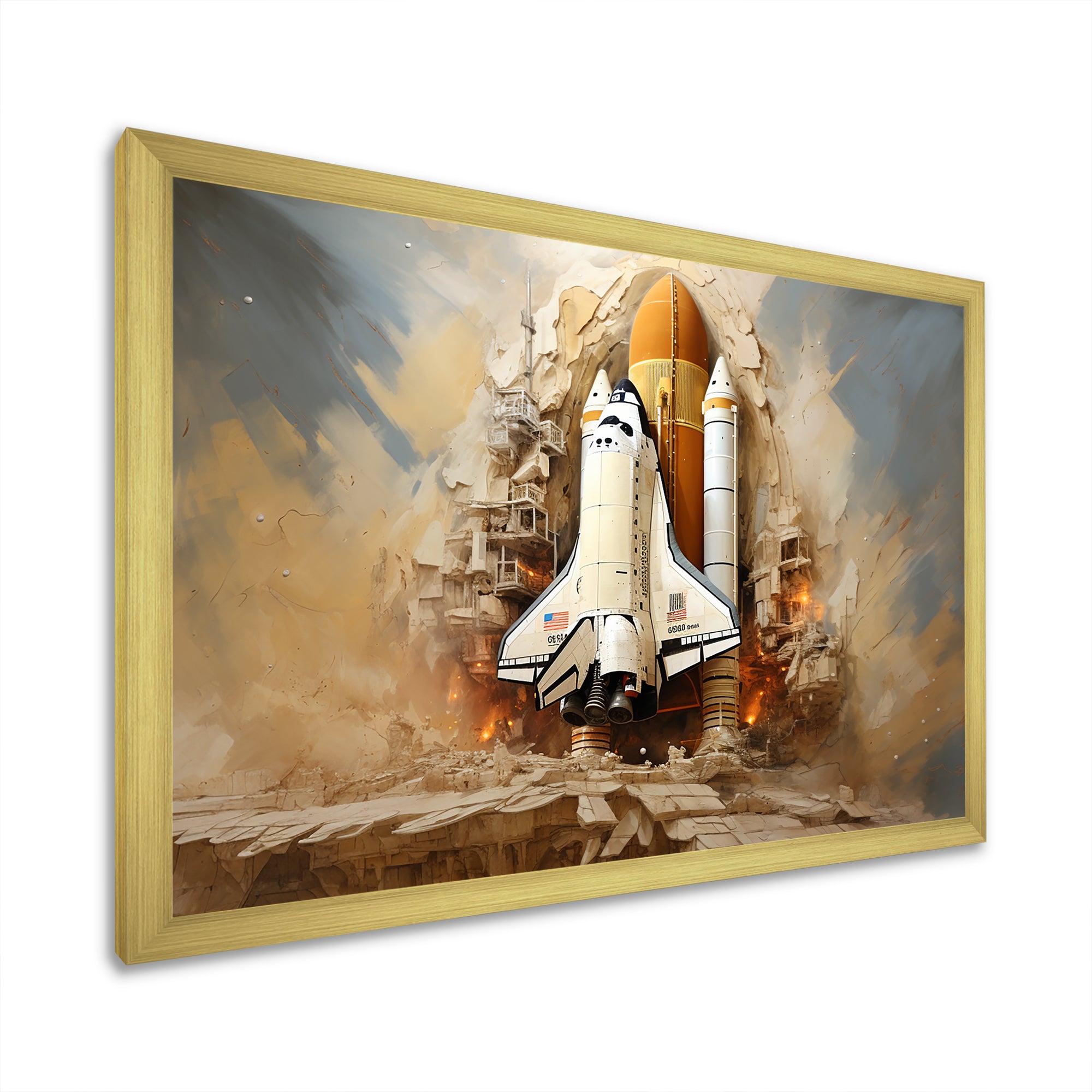 Abstract Space Shuttle Launch - Space Shuttle Canvas Wall Art