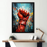 Boxing Illustration Of A Red Boxing Glove - Sport Boxer Canvas Wall Art