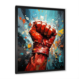 Boxing Illustration Of A Red Boxing Glove - Sport Boxer Canvas Wall Art