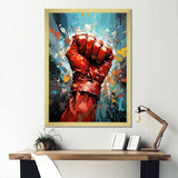 Boxing Illustration Of A Red Boxing Glove - Sport Boxer Canvas Wall Art