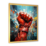 Boxing Illustration Of A Red Boxing Glove - Sport Boxer Canvas Wall Art