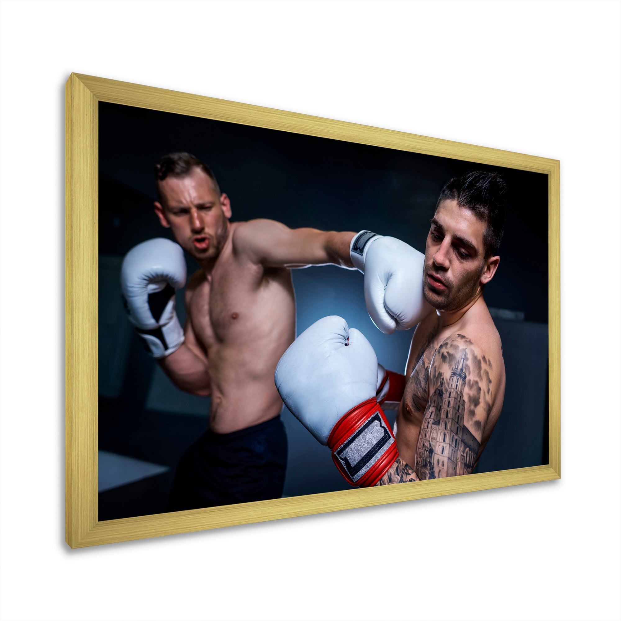 Boxing March Of Two Male Boxers - Sport Boxer Canvas Wall Art