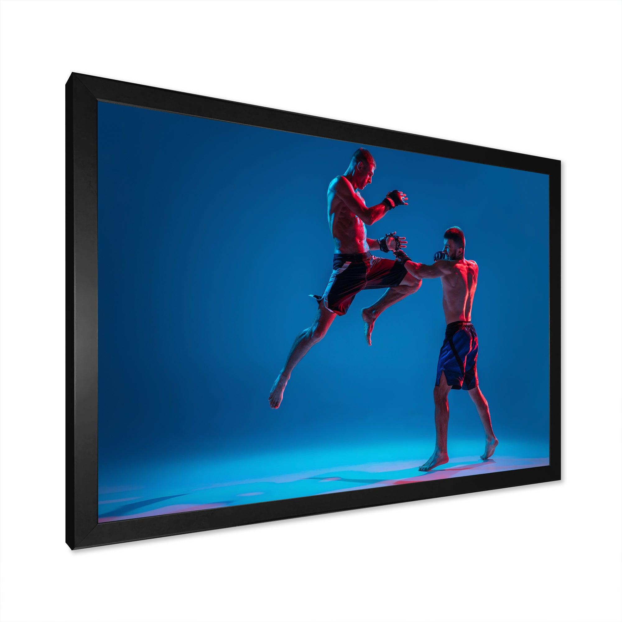 Two MMA Fighters Boxing - Sport Boxer Canvas Wall Art