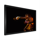 Professional Boxer Training Isolated On Black - Sport Boxer Canvas Wall Art