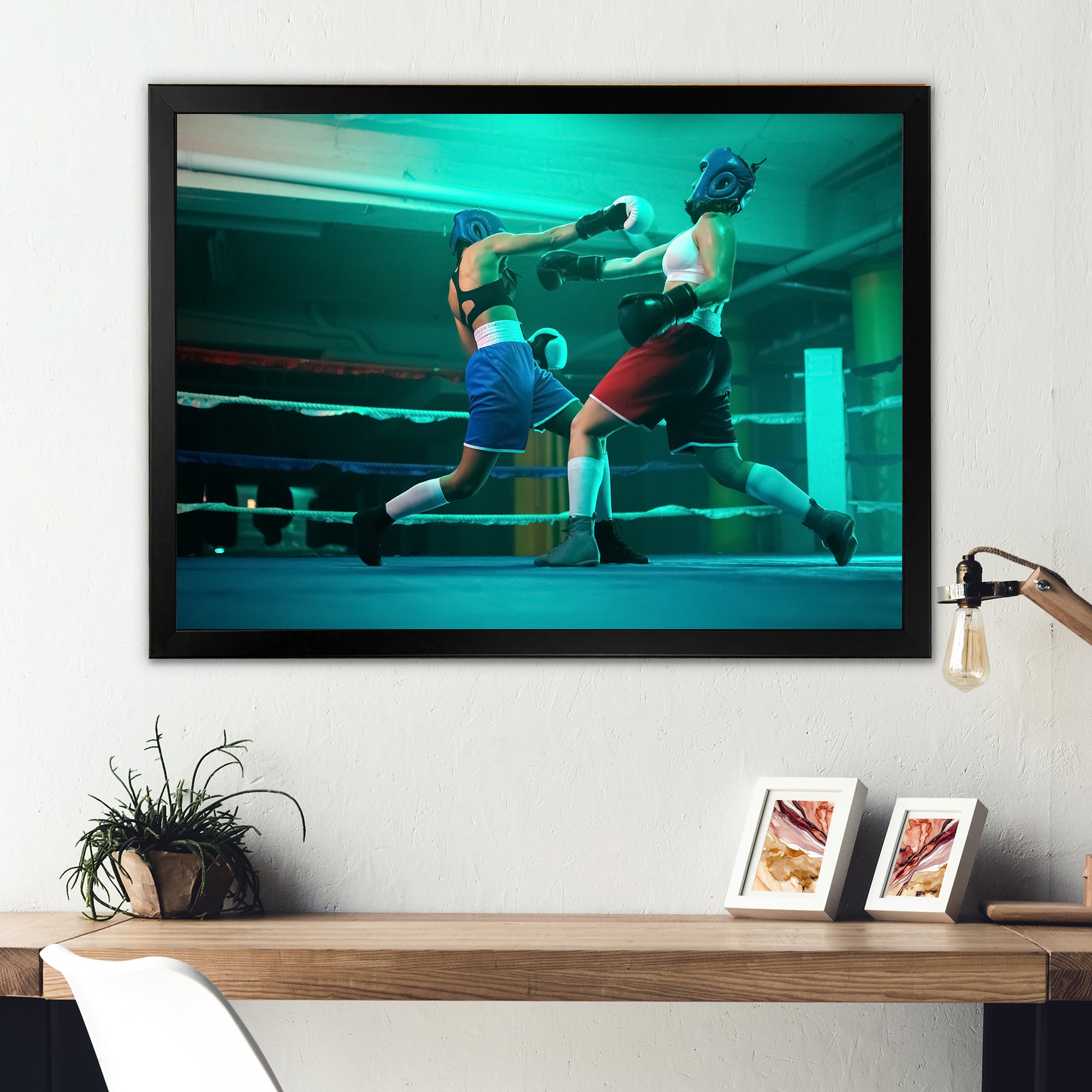 Female Boxers Boxing In The Gym - Sport Boxer Canvas Wall Art