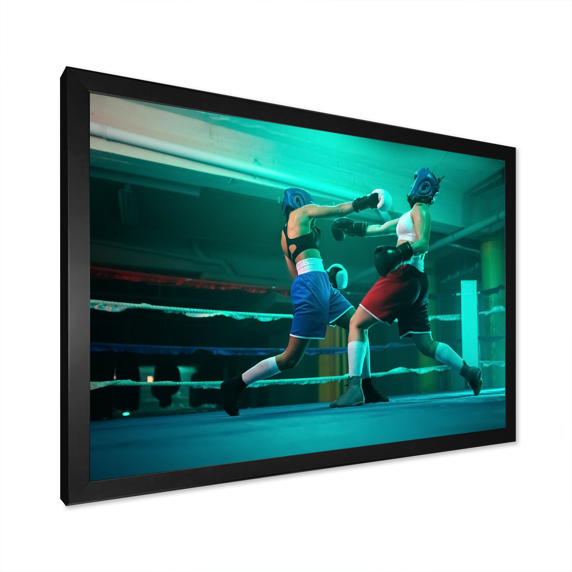Female Boxers Boxing In The Gym - Sport Boxer Canvas Wall Art
