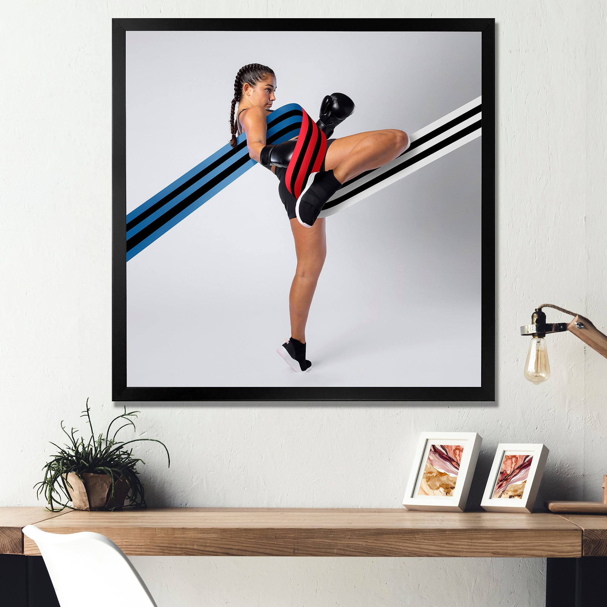 Woman Enjoying Boxing - Sport Boxer Canvas Wall Art