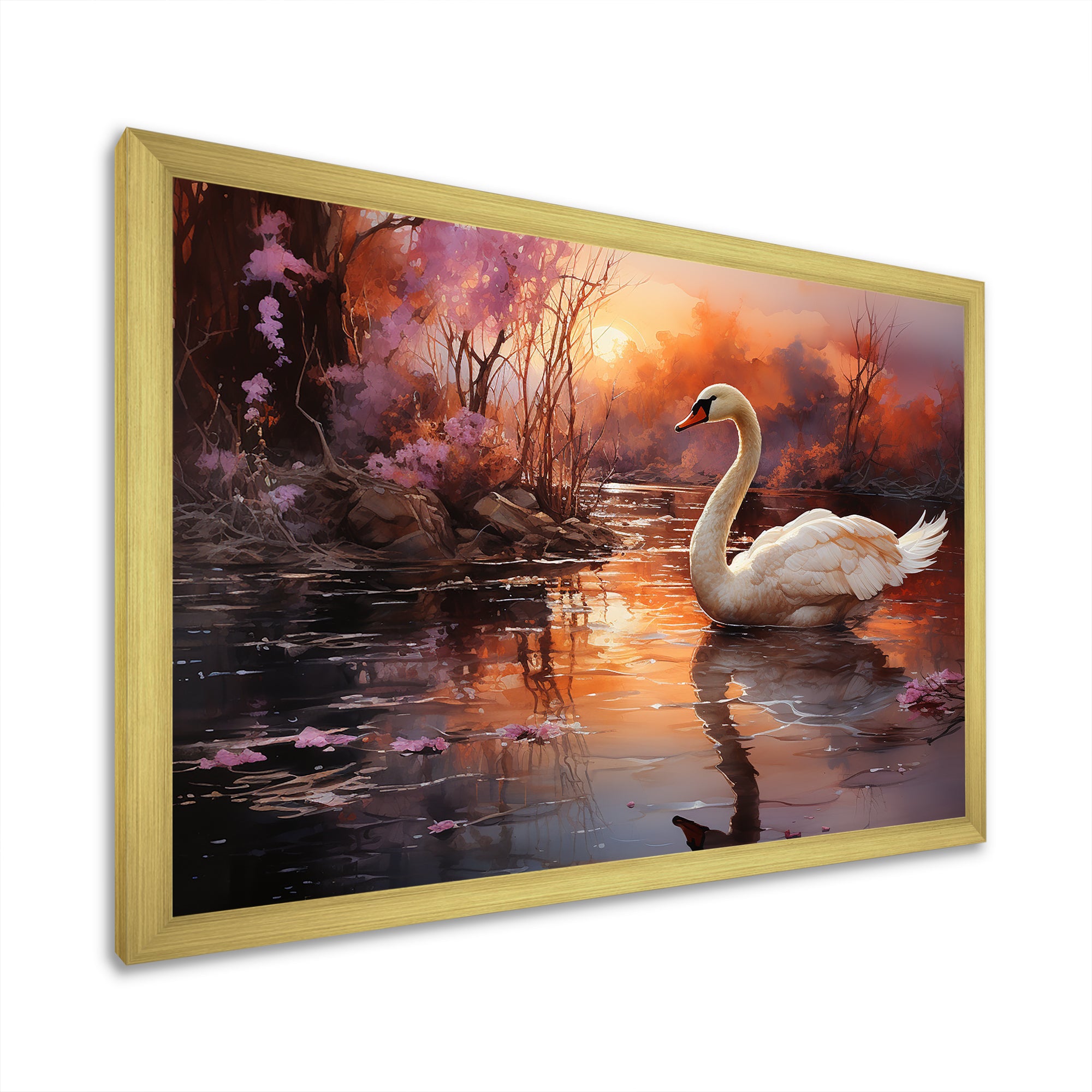 Mystic Dawns Swan - Swans Wall Art Prints