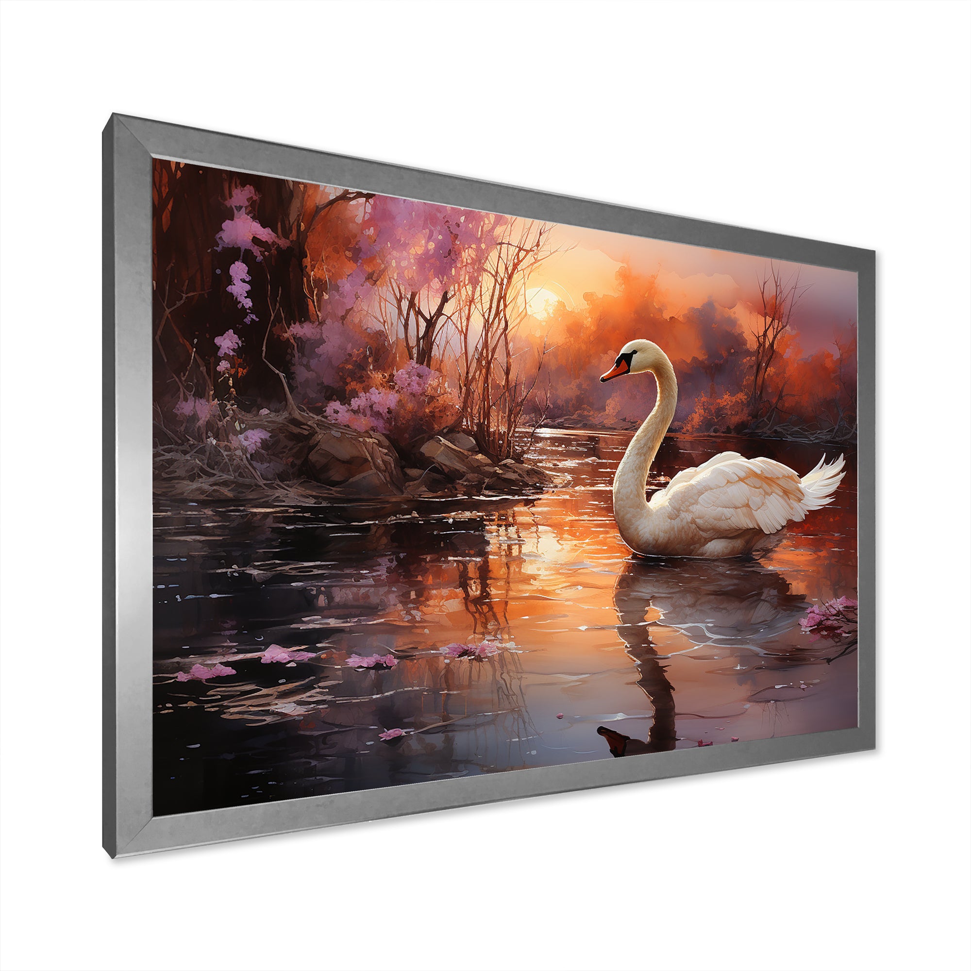Mystic Dawns Swan - Swans Wall Art Prints