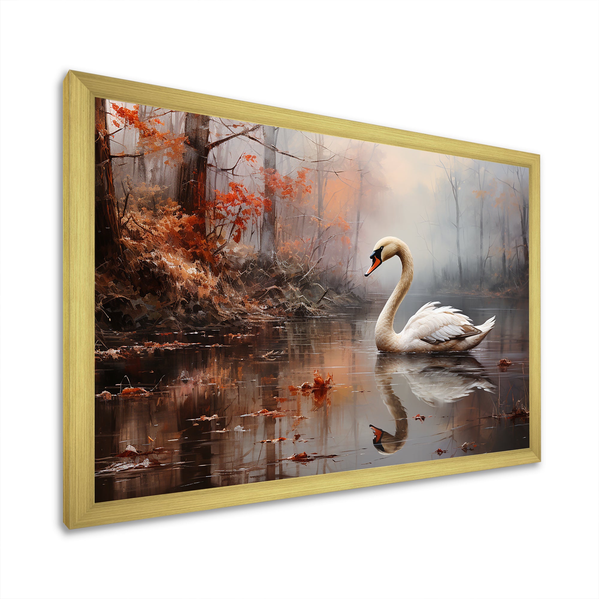 Swan In The Mist - Swans Wall Decor