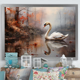 Swan In The Mist - Swans Wall Decor