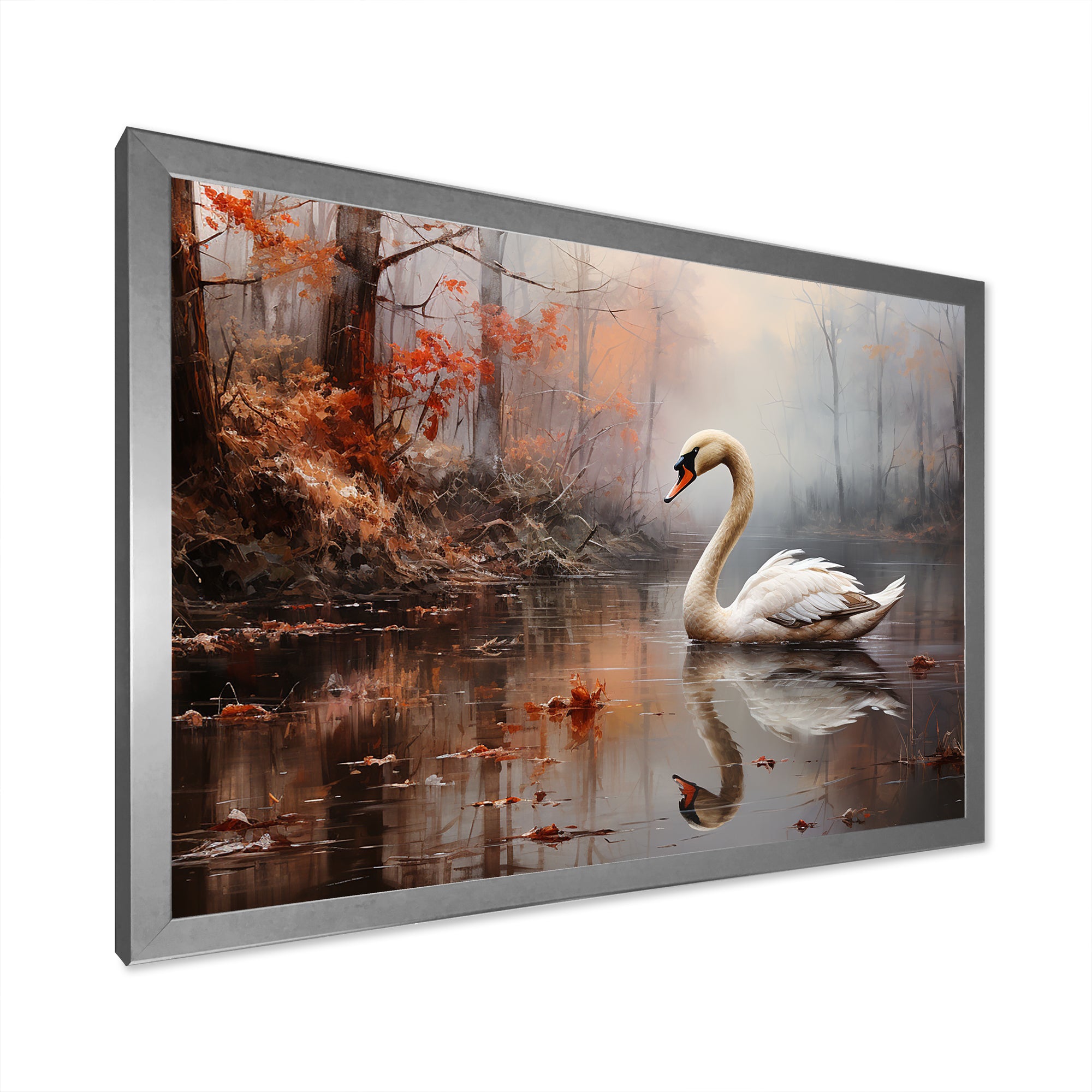 Swan In The Mist - Swans Wall Decor
