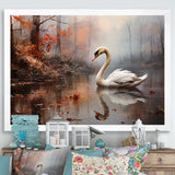 Swan In The Mist - Swans Wall Decor