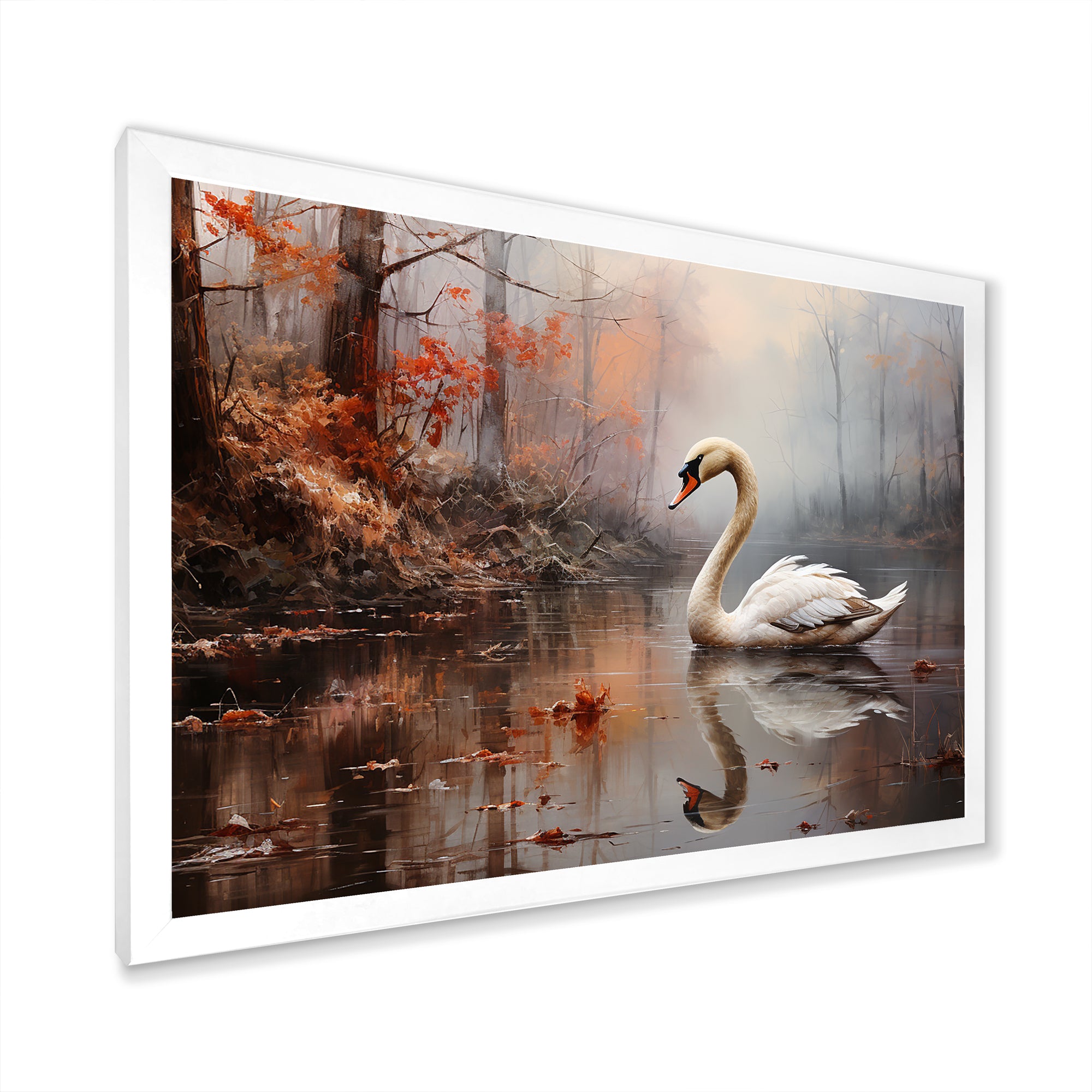 Swan In The Mist - Swans Wall Decor