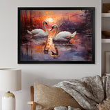 Swan Lake Twilight - Swans Wall Art Prints