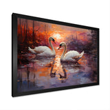 Swan Lake Twilight - Swans Wall Art Prints