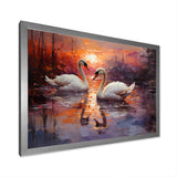 Swan Lake Twilight - Swans Wall Art Prints