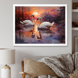 Swan Lake Twilight - Swans Wall Art Prints