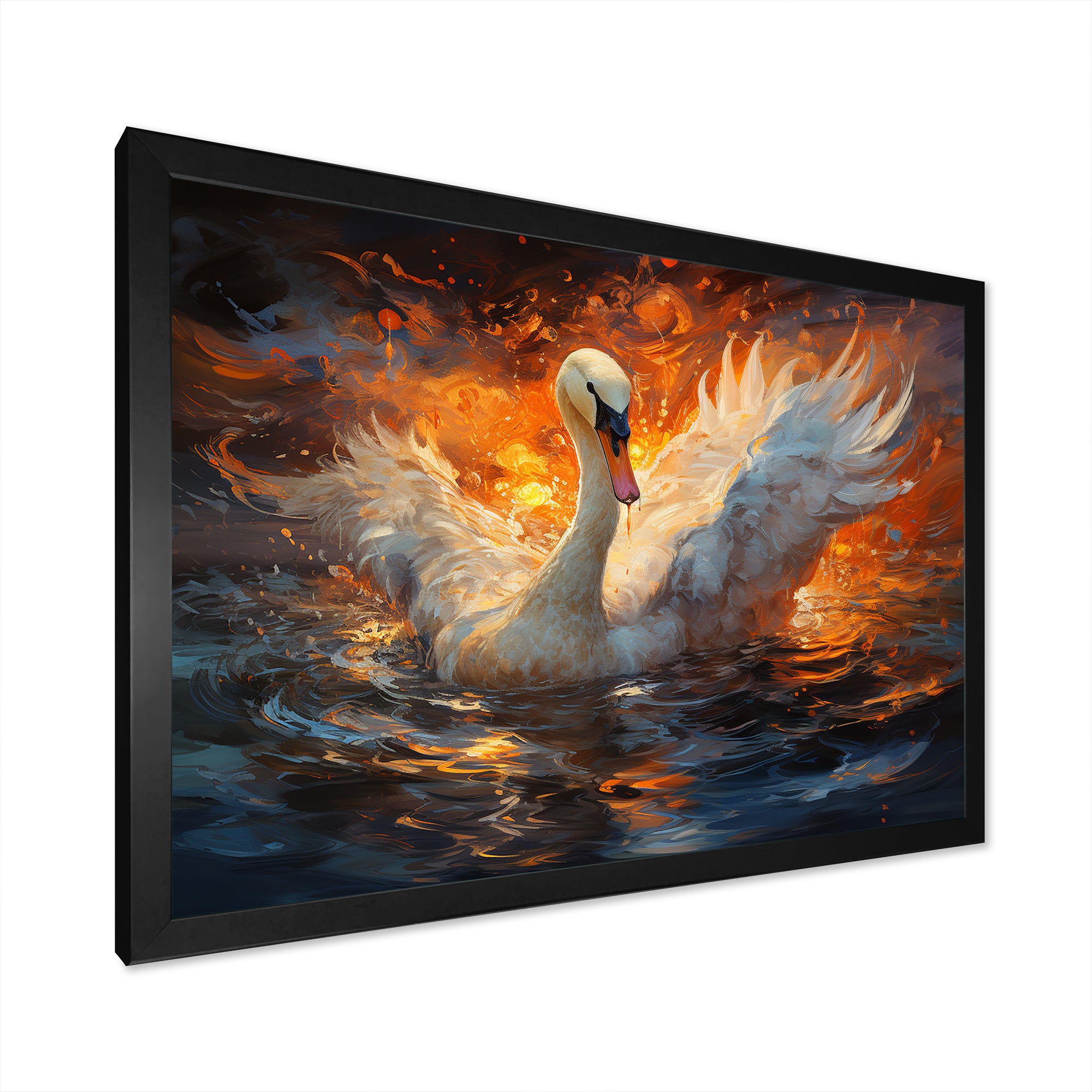 Swans Voyage - Peach Swans Wall Art