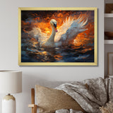 Swans Voyage - Peach Swans Wall Art