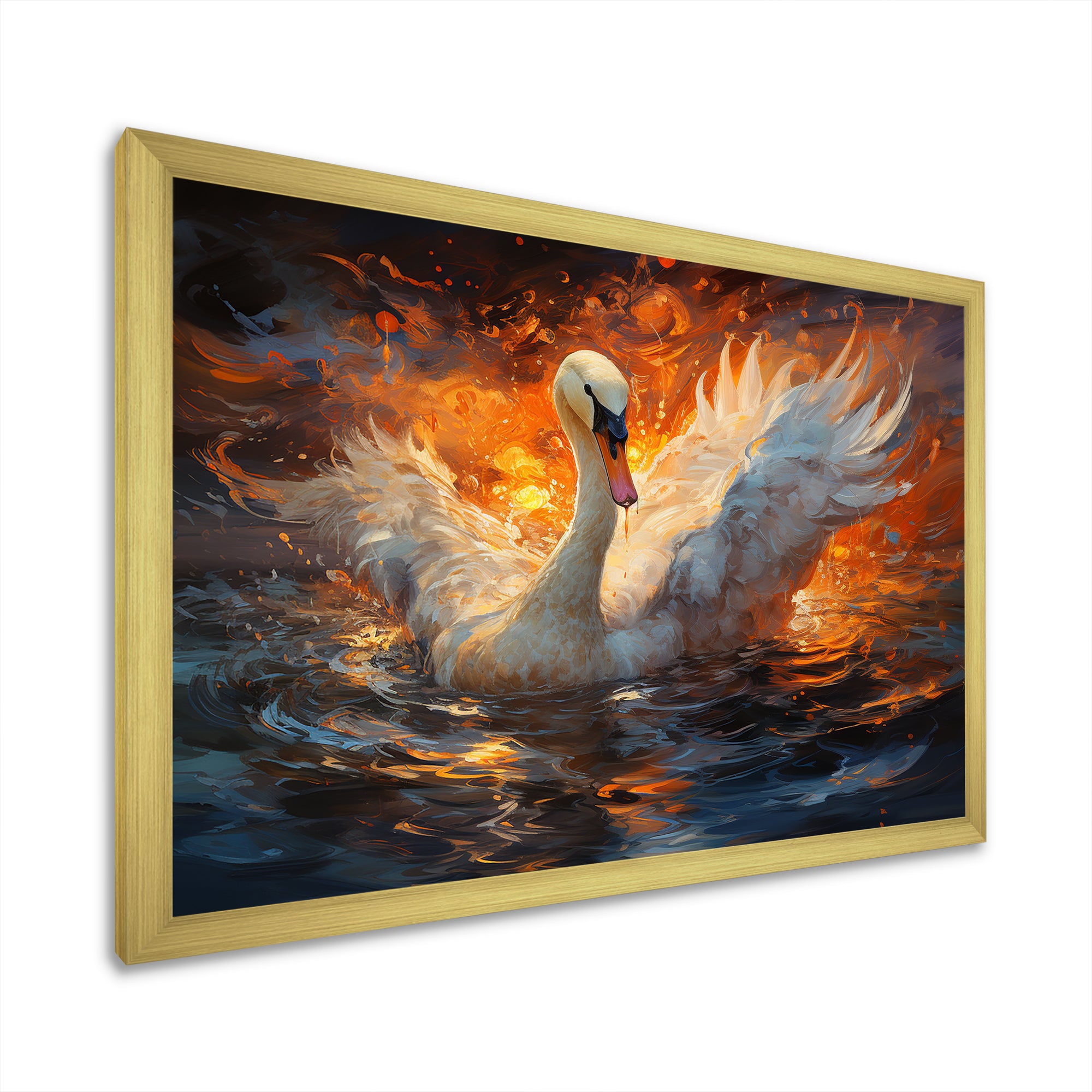 Swans Voyage - Peach Swans Wall Art
