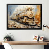 Vintage White Train Dream - Train Canvas Wall Art