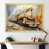 Vintage White Train Dream - Train Canvas Wall Art