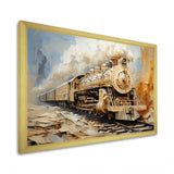 Vintage White Train Dream - Train Canvas Wall Art
