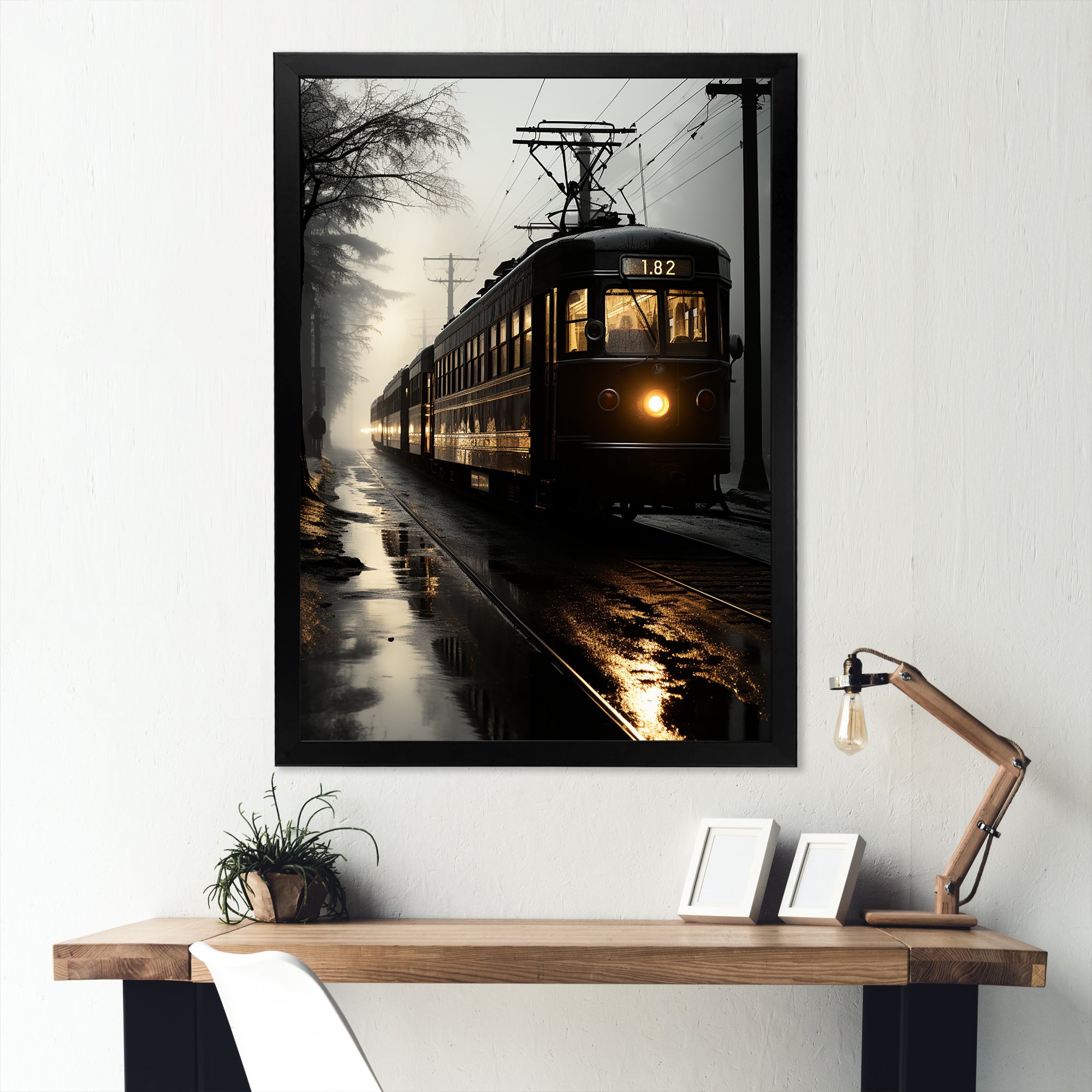 Train In The Dusk Charm In Winter - Train Canvas Wall Art