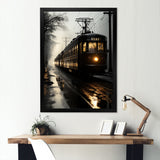 Train In The Dusk Charm In Winter - Train Canvas Wall Art