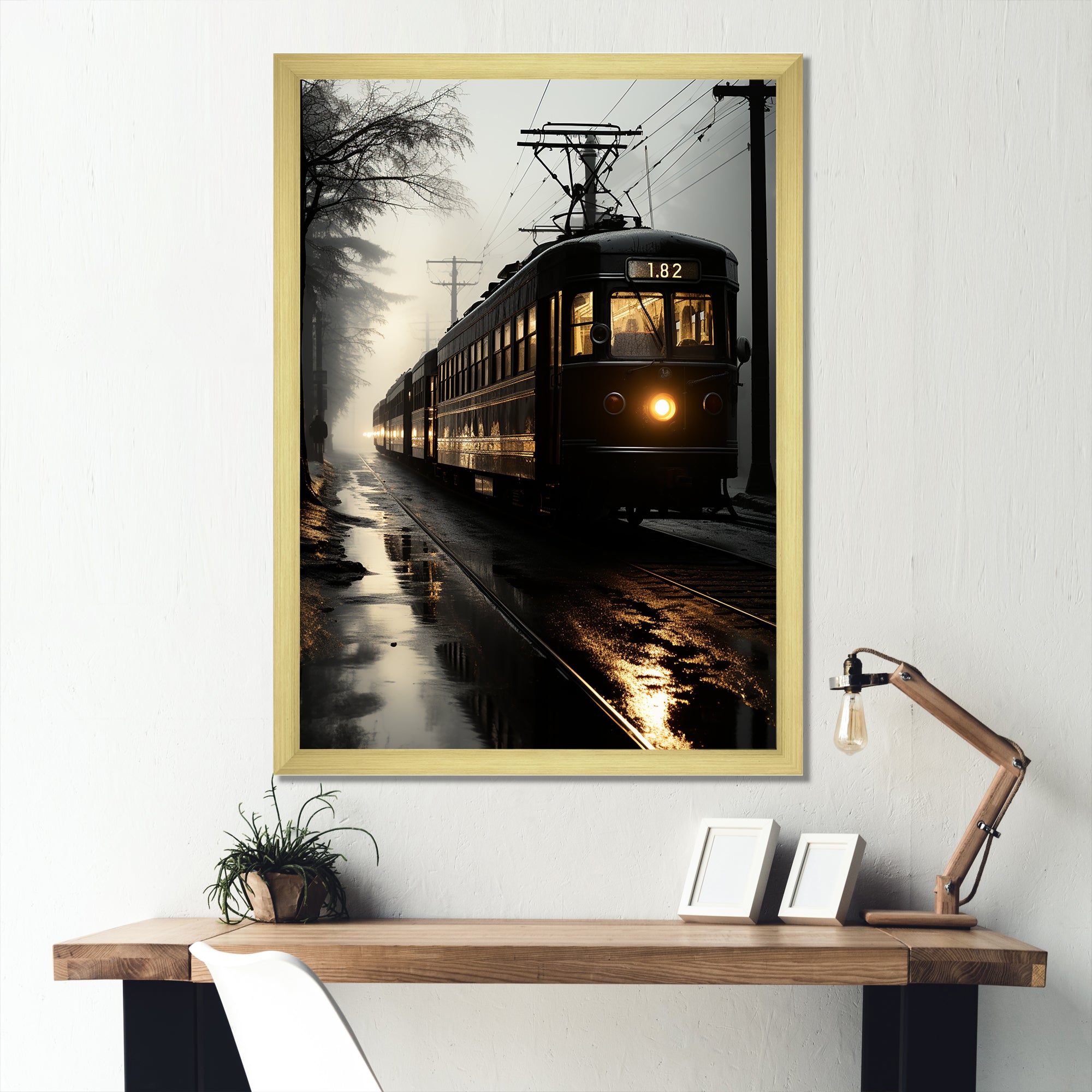 Train In The Dusk Charm In Winter - Train Canvas Wall Art
