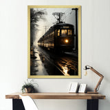 Train In The Dusk Charm In Winter - Train Canvas Wall Art