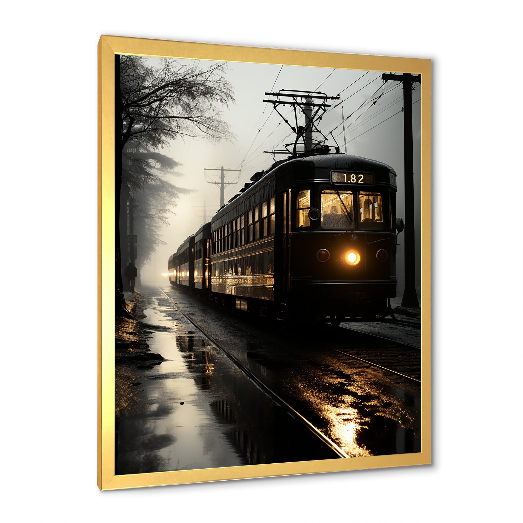 Train In The Dusk Charm In Winter - Train Canvas Wall Art