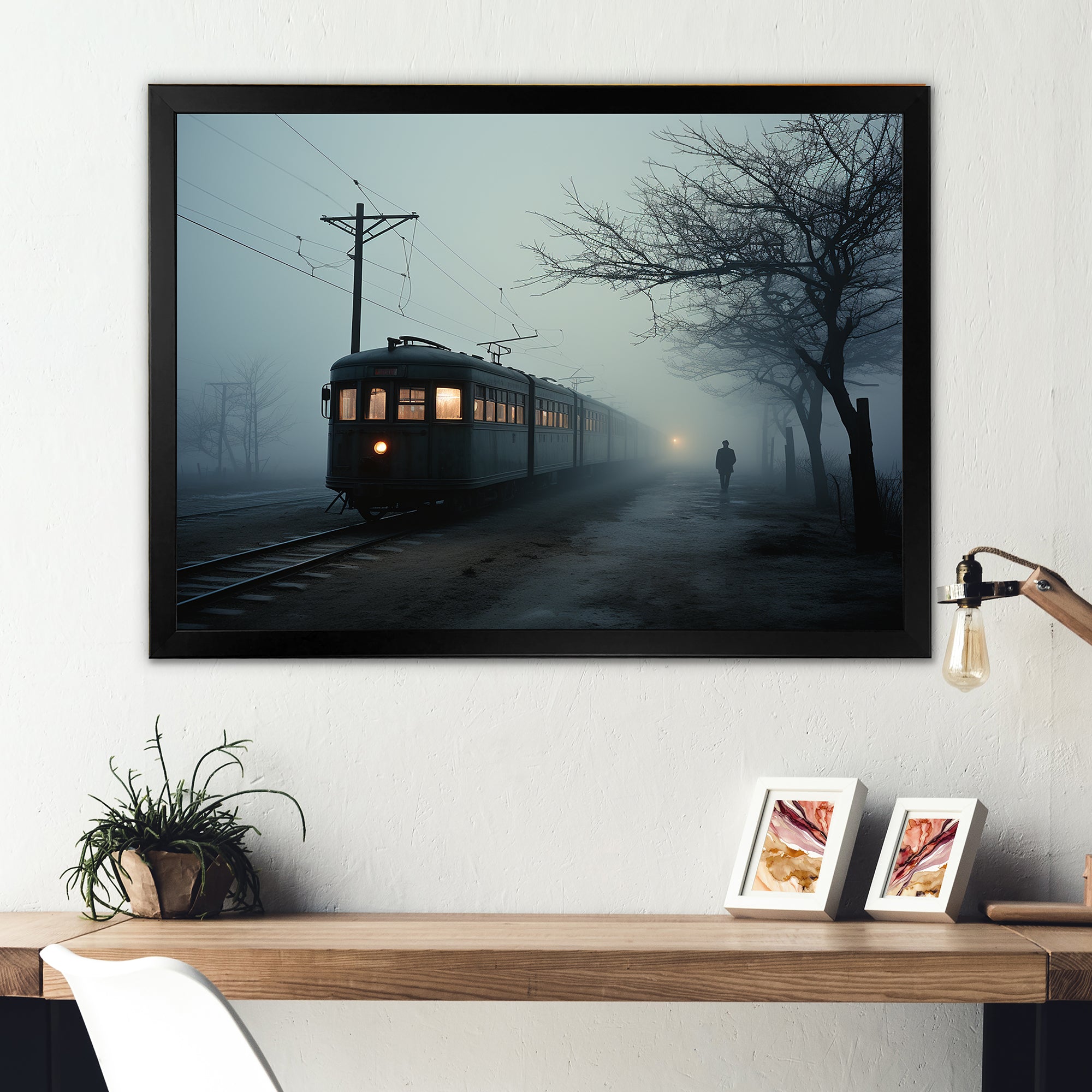 Mystic Train Charm In Winter Photo - Train Canvas Wall Art