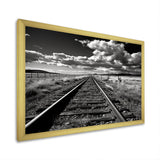 Black And White Train Tracks Photo - Train Canvas Wall Art