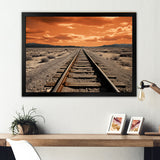 Train Tracks Minimalism Scenery - Train Canvas Wall Art