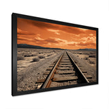 Train Tracks Minimalism Scenery - Train Canvas Wall Art