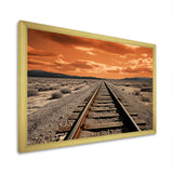 Train Tracks Minimalism Scenery - Train Canvas Wall Art