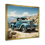 Blue Vintage Pickup In Nevada - Pickup Truck Canvas Wall Art