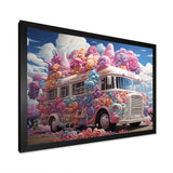Pastel Ice Cream Van 70s - Car Van Canvas Wall Art