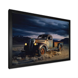 Truck Charm In Winter Photography - Pickup Truck Canvas Wall Art