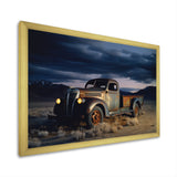 Truck Charm In Winter Photography - Pickup Truck Canvas Wall Art